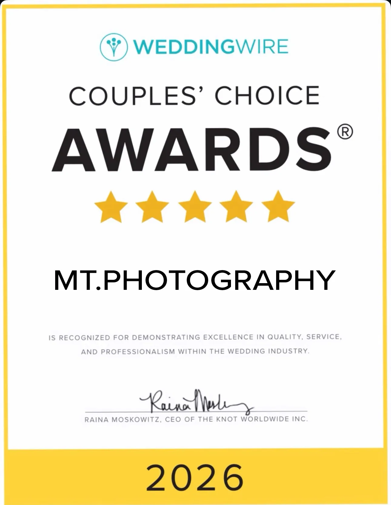 Couples' Choice Awards 2026 from WeddingWire